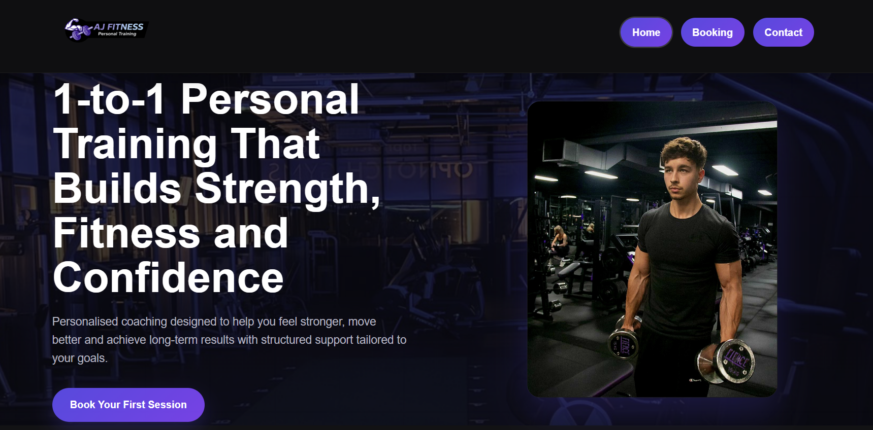 AJ Fitness website preview