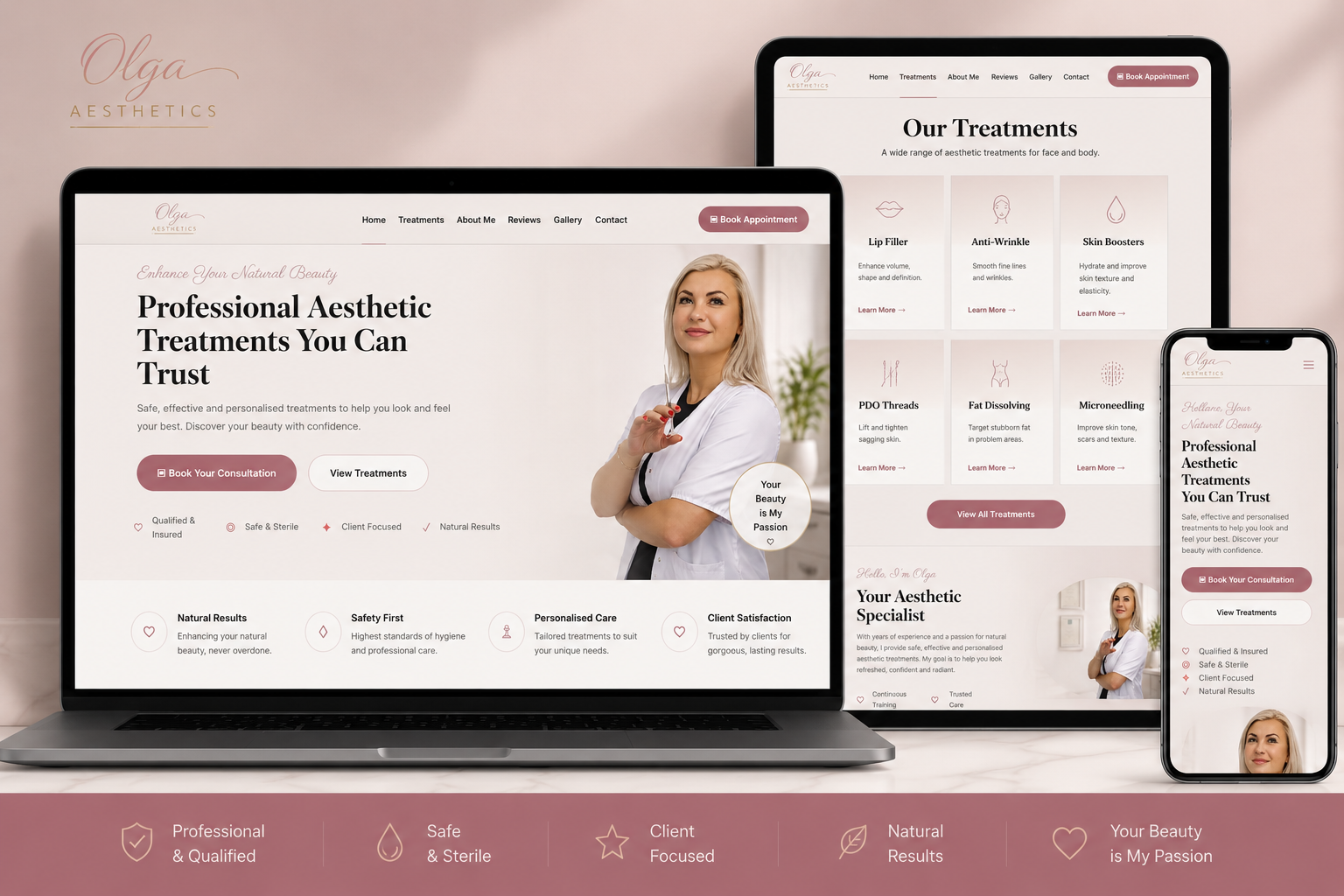 Olga Aesthetics website preview